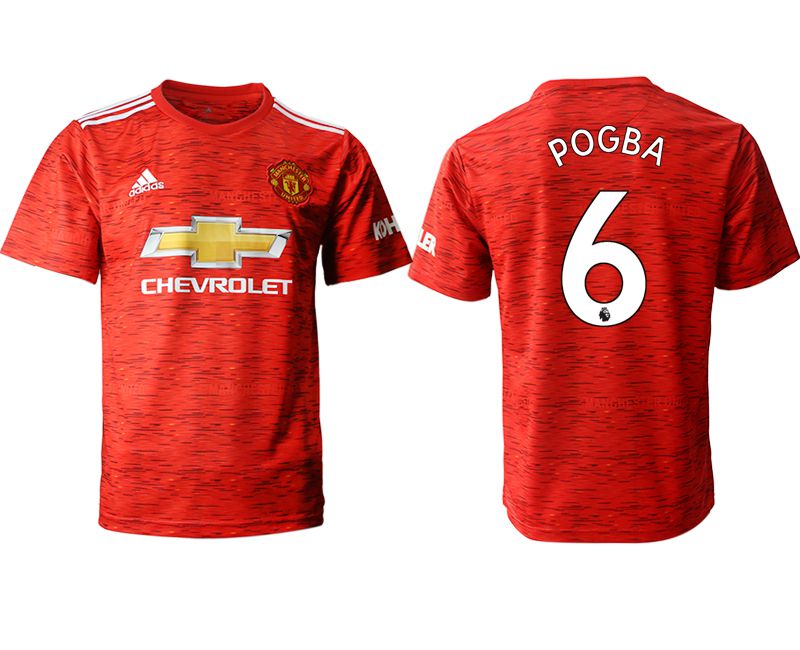 Men 2020-2021 club Manchester United home aaa version #6 red Soccer Jerseys->manchester united jersey->Soccer Club Jersey